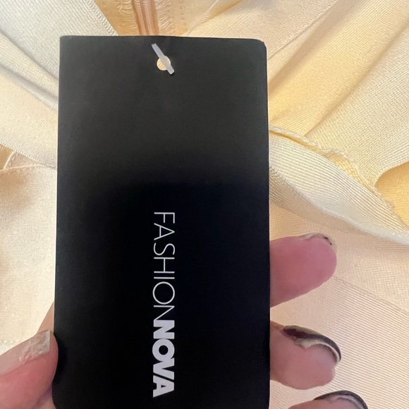 NWT FashioNova Dolled Up For You Bandage Midi Dress Ivory Small - Picture 9 of 11